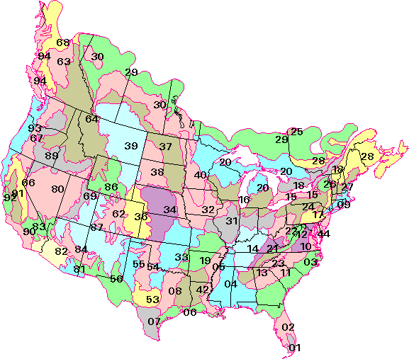 Physiographic USA map